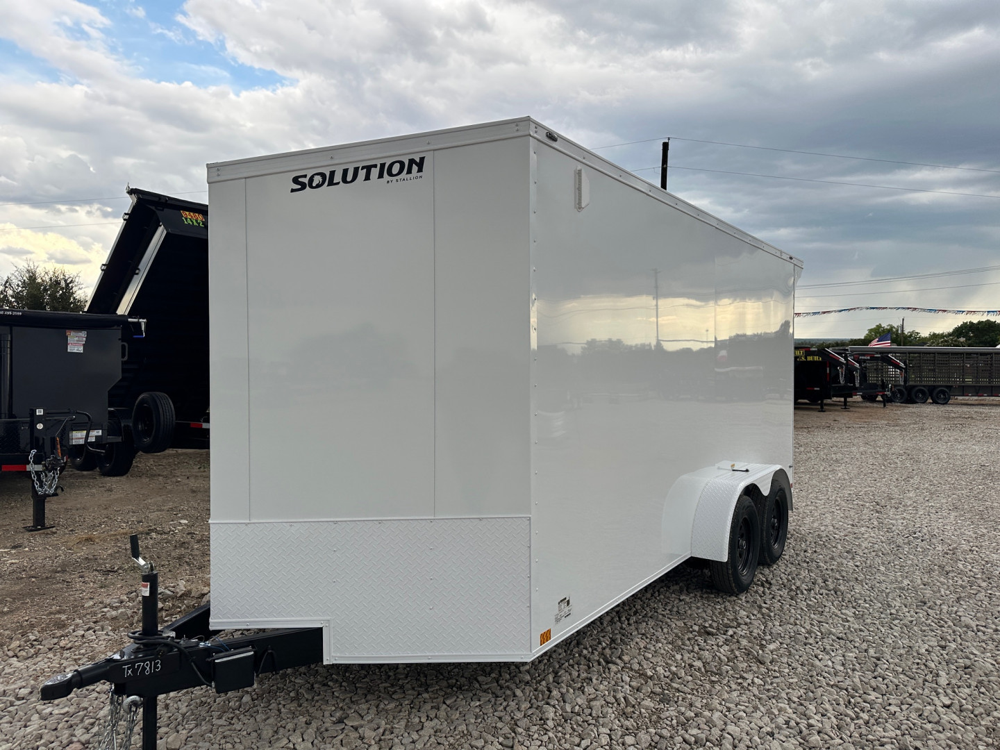 New 2025 Stallion 7'x16'x7' Enclosed Cargo Trailer - White Out Pkg