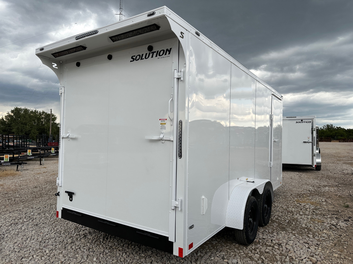 New 2025 Stallion 7'x16'x7' Enclosed Cargo Trailer - White Out Pkg
