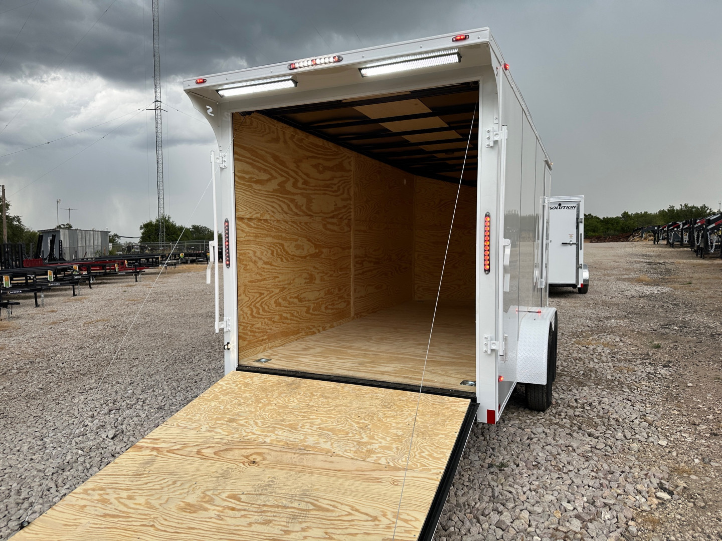 New 2025 Stallion 7'x16'x7' Enclosed Cargo Trailer - White Out Pkg
