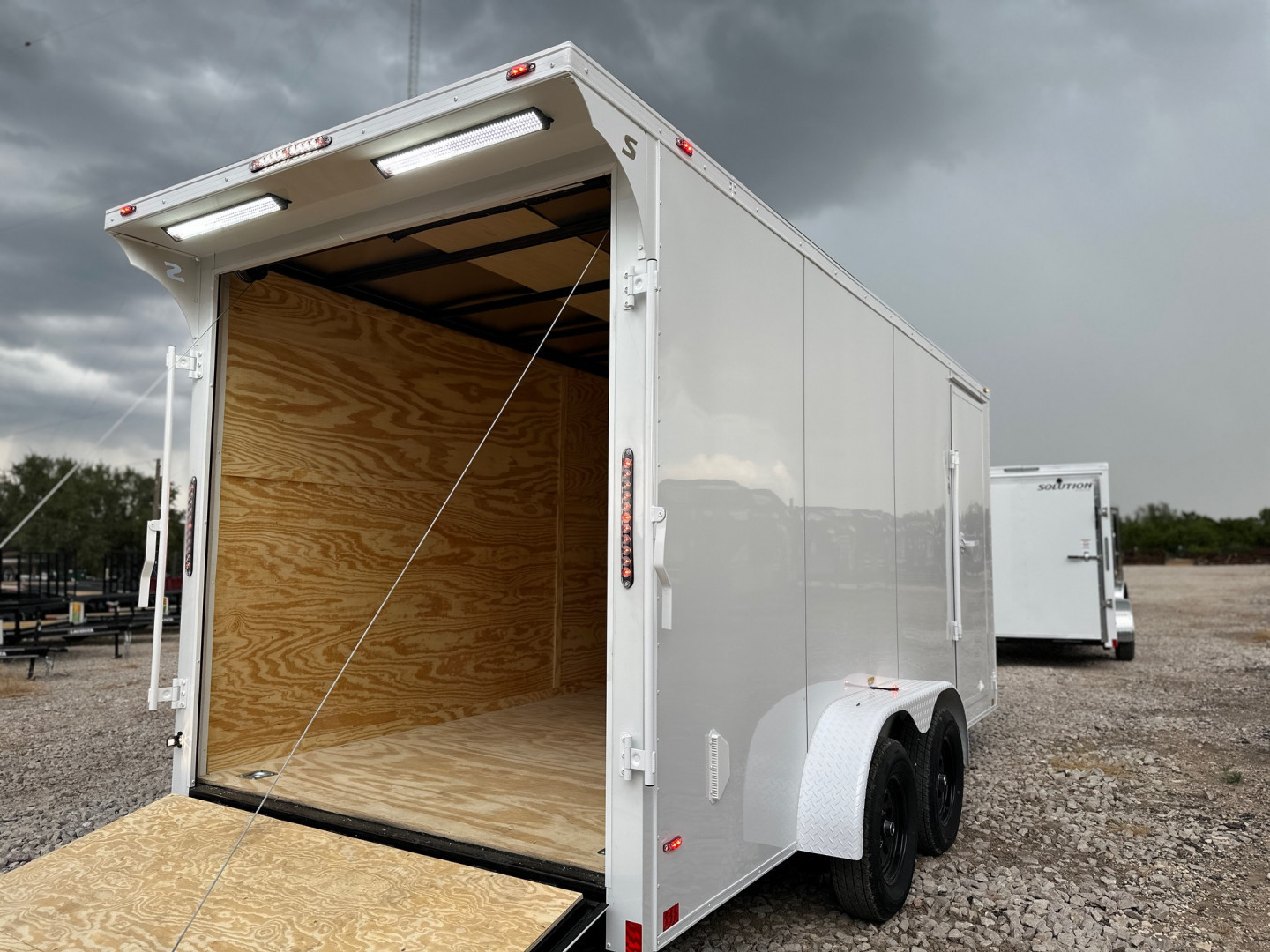 New 2025 Stallion 7'x16'x7' Enclosed Cargo Trailer - White Out Pkg