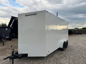 New 2025 Stallion 7'x16'x7' Enclosed Cargo Trailer - White Out Pkg