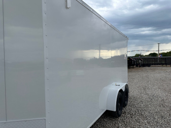 New 2025 Stallion 7'x16'x7' Enclosed Cargo Trailer - White Out Pkg