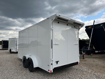 New 2025 Stallion 7'x16'x7' Enclosed Cargo Trailer - White Out Pkg