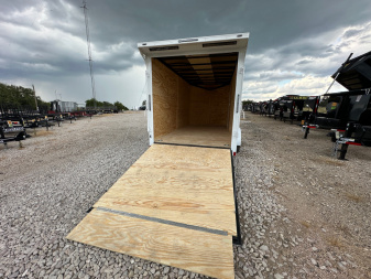 New 2025 Stallion 7'x16'x7' Enclosed Cargo Trailer - White Out Pkg