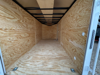 New 2025 Stallion 7'x16'x7' Enclosed Cargo Trailer - White Out Pkg