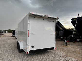 New 2025 Stallion 7'x16'x7' Enclosed Cargo Trailer - White Out Pkg