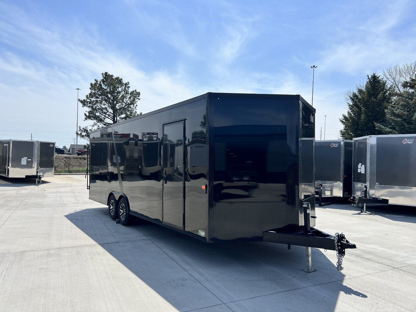 New NEW 2026 AERO 8.5x24 +2’V TALL 7’ .080 POLYCORE exterior BLACKOUT  EDITION - QUALITY Enclosed Rear Ramp Car Hauler Cargo Trailer