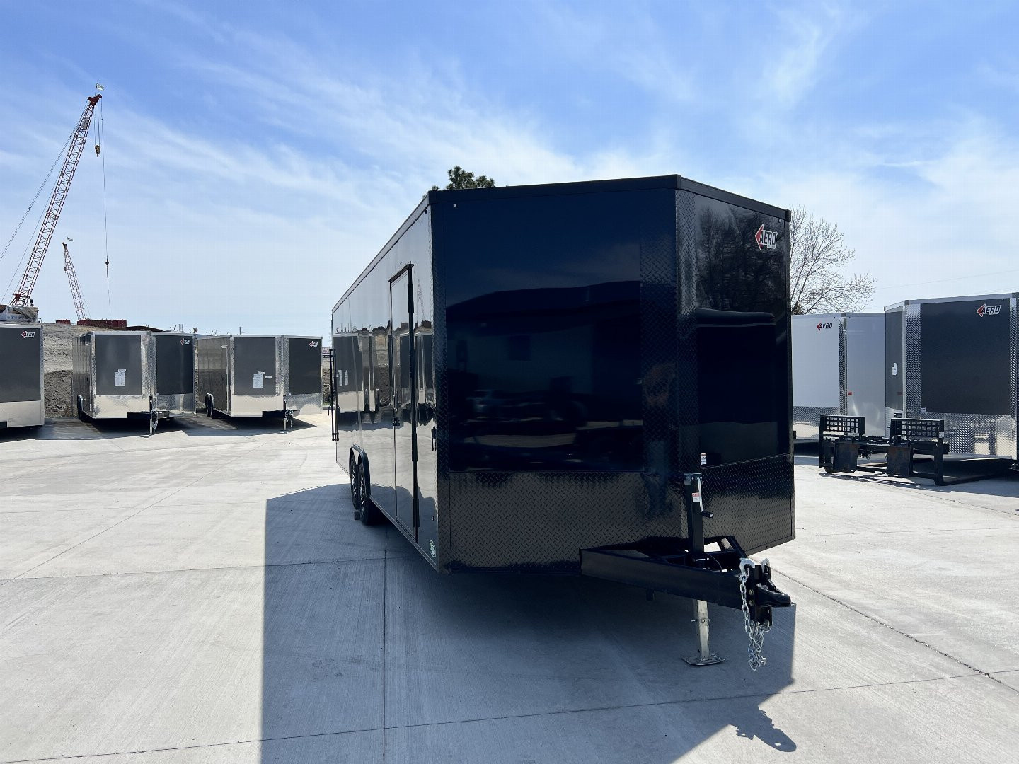 New NEW 2026 AERO 8.5x24 +2’V TALL 7’ .080 POLYCORE exterior BLACKOUT  EDITION - QUALITY Enclosed Rear Ramp Car Hauler Cargo Trailer