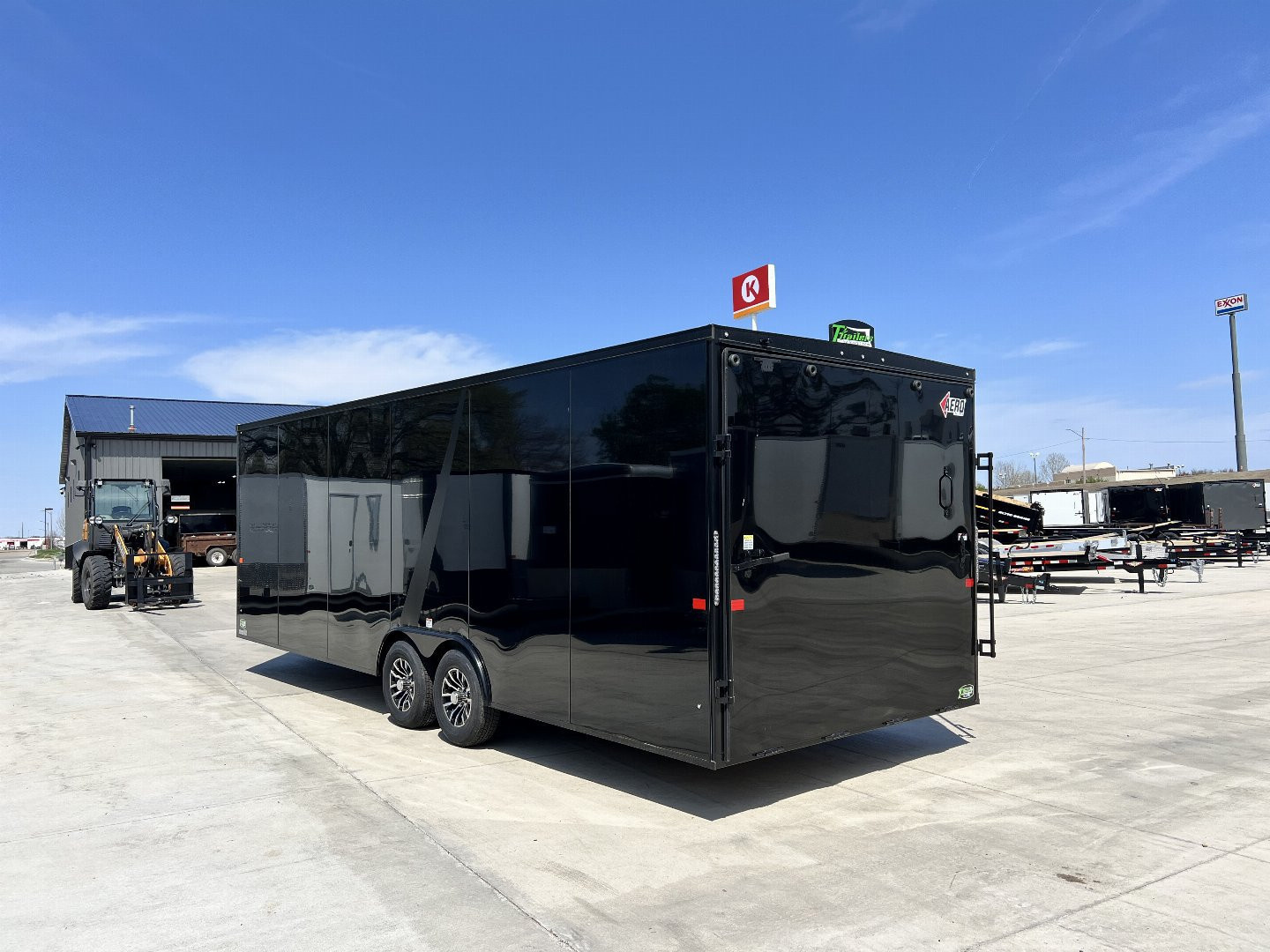 New NEW 2026 AERO 8.5x24 +2’V TALL 7’ .080 POLYCORE exterior BLACKOUT  EDITION - QUALITY Enclosed Rear Ramp Car Hauler Cargo Trailer