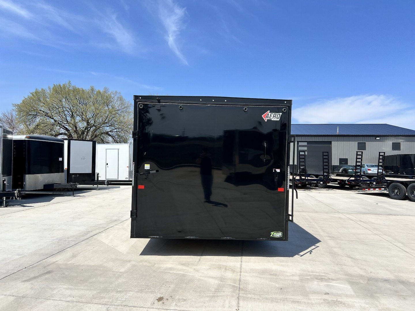 New NEW 2026 AERO 8.5x24 +2’V TALL 7’ .080 POLYCORE exterior BLACKOUT  EDITION - QUALITY Enclosed Rear Ramp Car Hauler Cargo Trailer