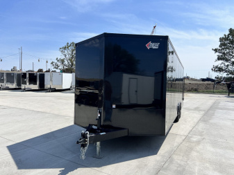 New NEW 2026 AERO 8.5x24 +2’V TALL 7’ .080 POLYCORE exterior BLACKOUT  EDITION - QUALITY Enclosed Rear Ramp Car Hauler Cargo Trailer