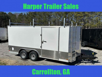 New 2025 COVERED WAGON 8.5X16 ENCLOSED TRAILER WITH LADDER RACK