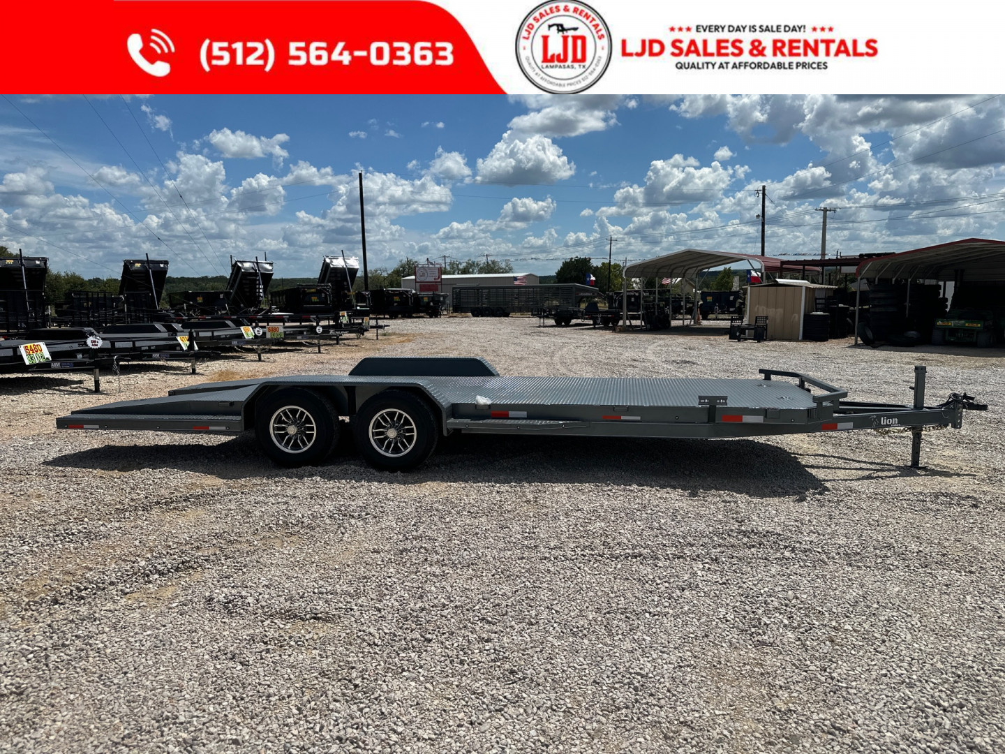 New 2025 Lion - 83" x 22' Car Hauler / Equipment Trailer 12K GVWR