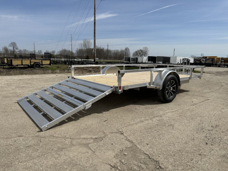 New 2025 H&H TRAILERS 76X12 Aluminum Landscape Trailer (Small Dent in Driver Fender)