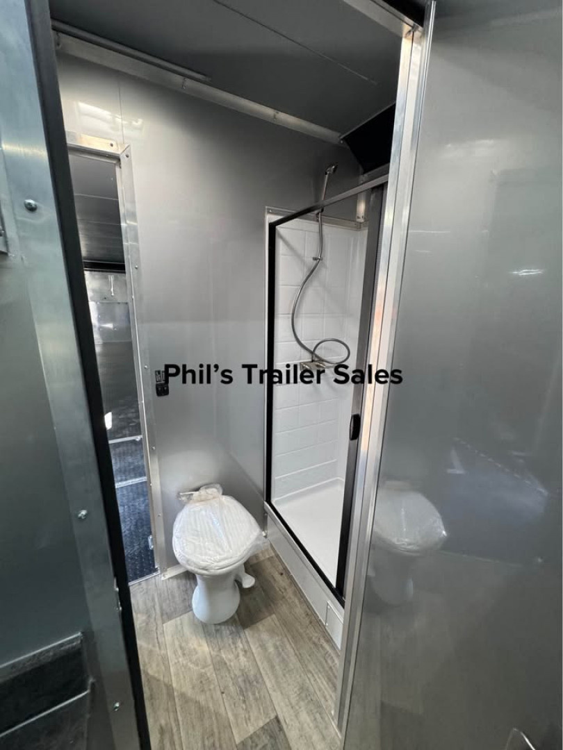 New CONTINENTAL CARGO 52' LIVING QUARTERS Car / Racing Trailer BATHROOM PACKAGE, DUAL MINI SPLIT & GENERATOR