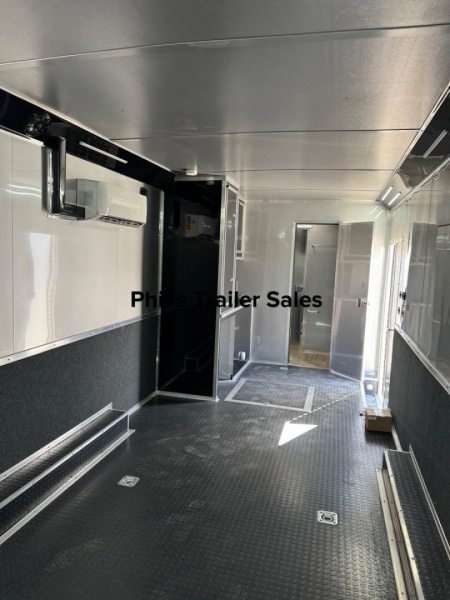 New CONTINENTAL CARGO 52' LIVING QUARTERS Car / Racing Trailer BATHROOM PACKAGE, DUAL MINI SPLIT & GENERATOR