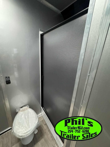 New CONTINENTAL CARGO 52' LIVING QUARTERS Car / Racing Trailer BATHROOM PACKAGE, DUAL MINI SPLIT & GENERATOR