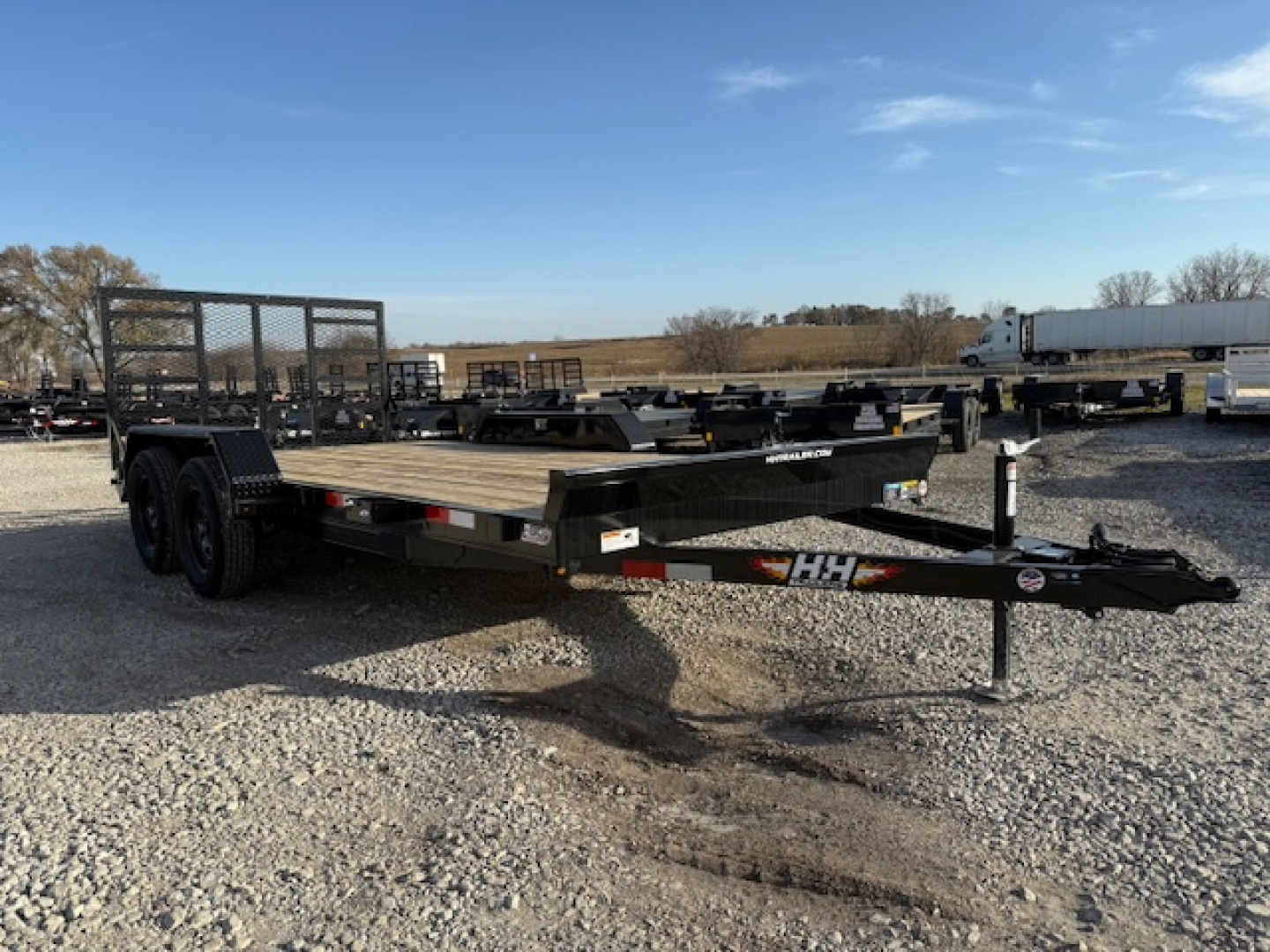 New 2026 H&H Black 82"x16' (14'+2') 7k Car Hauler Trailer