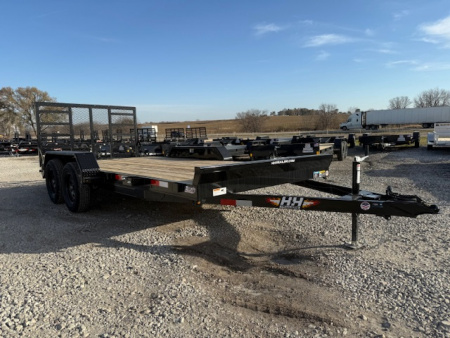 New 2026 H&H Black 82 x16' (14'+2') 7k Car Hauler Trailer