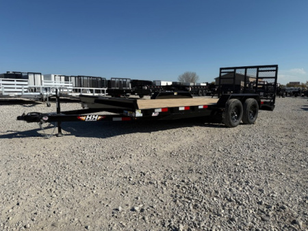 New 2026 H&H Black 82 x18' (16'+2') 7k Car Hauler Trailer