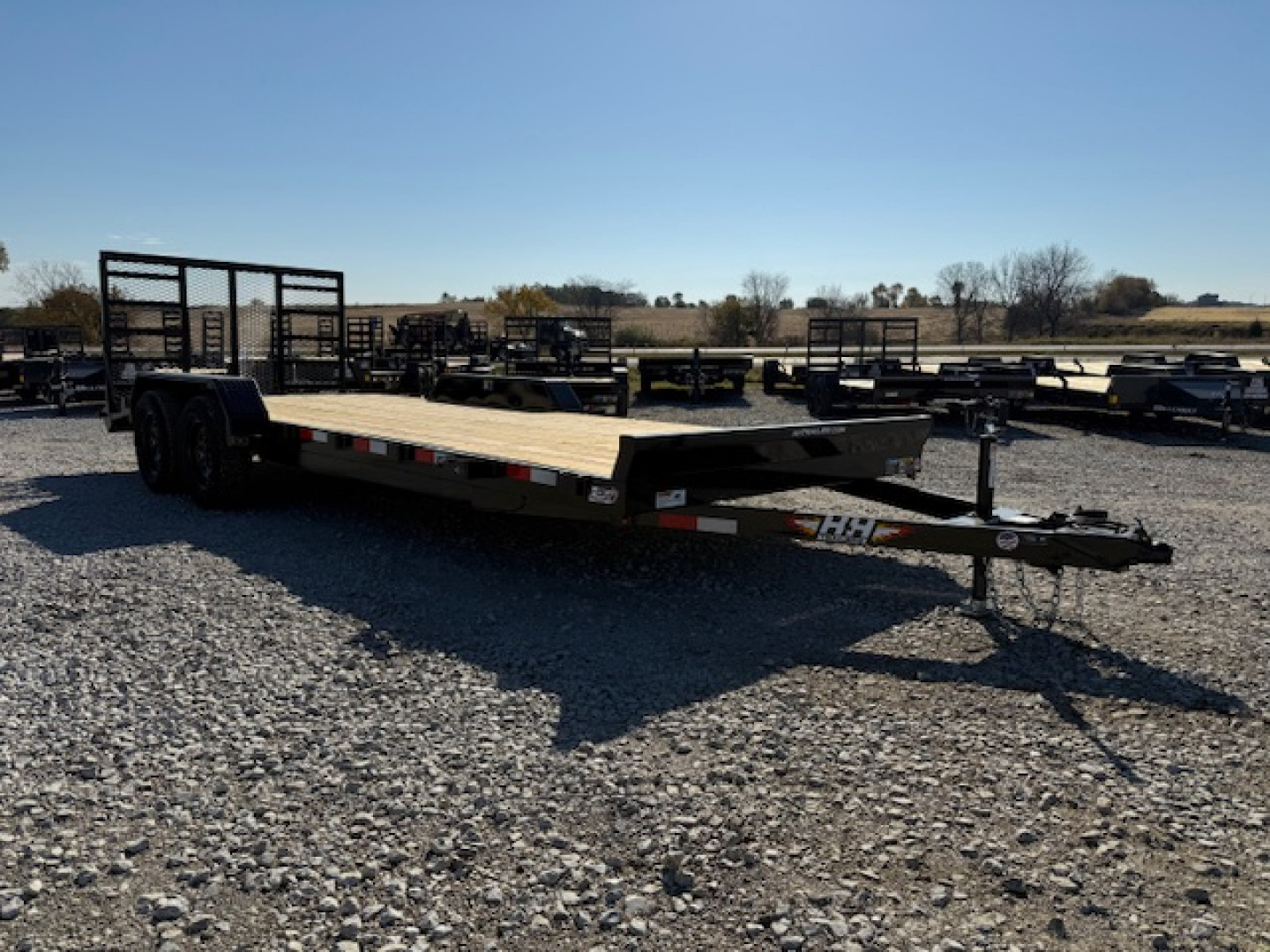 New 2026 H&H Black 82"x20' (18'+2') 7k Car Hauler Trailer