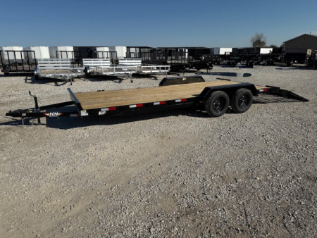 New 2026 H&H Black 82"x20' (18'+2') 7k Car Hauler Trailer
