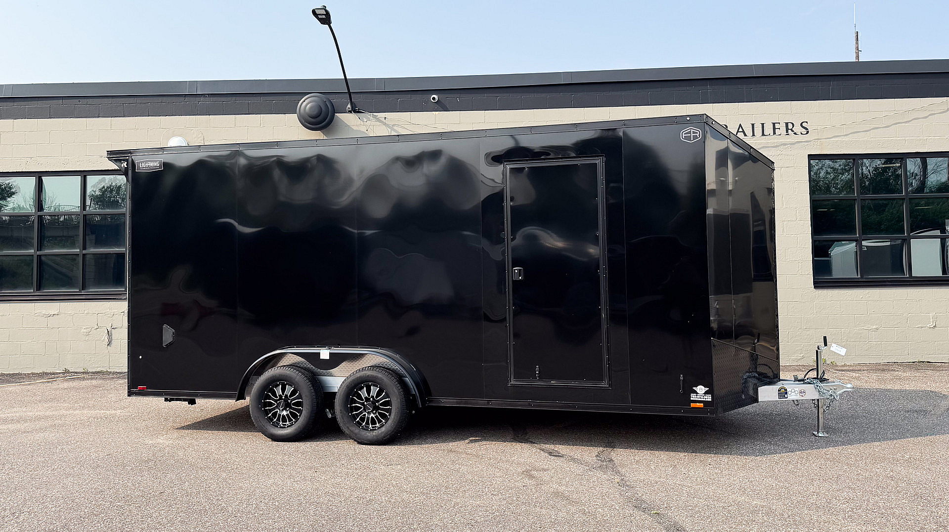 New 2025 Lightning 7.5X18 ENCLOSED CARGO - BLACK WITH BLACKOUT!