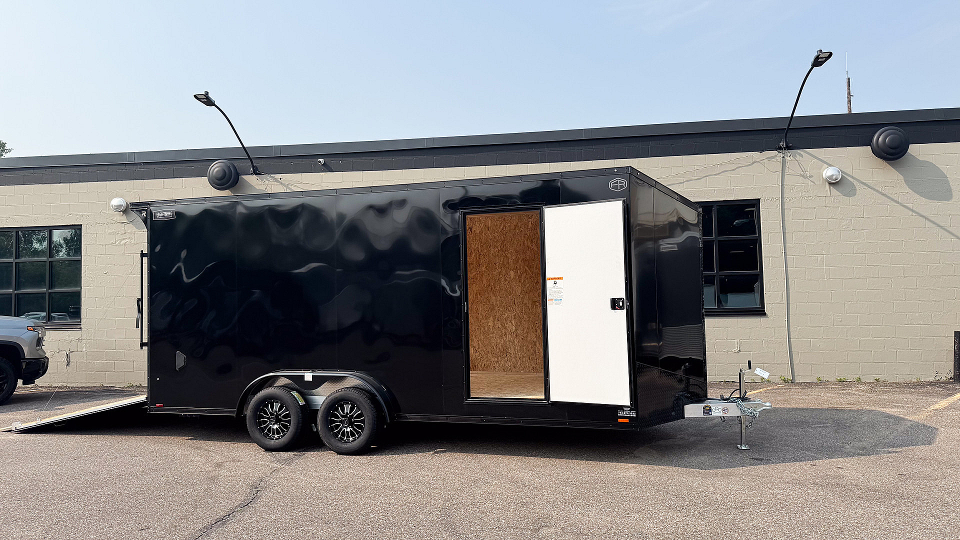 New 2025 Lightning 7.5X18 ENCLOSED CARGO - BLACK WITH BLACKOUT!