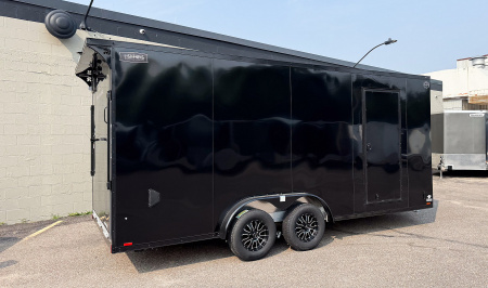 New 2025 Lightning 7.5X18 ENCLOSED CARGO - BLACK WITH BLACKOUT!