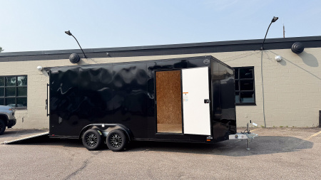 New 2025 Lightning 7.5X18 ENCLOSED CARGO - BLACK WITH BLACKOUT!