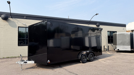 New 2025 Lightning 7.5X18 ENCLOSED CARGO - BLACK WITH BLACKOUT!