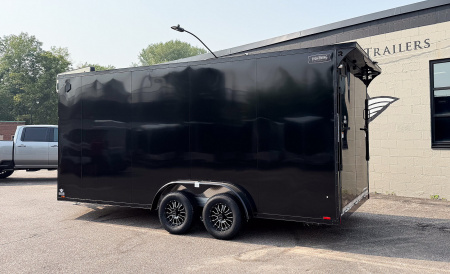 New 2025 Lightning 7.5X18 ENCLOSED CARGO - BLACK WITH BLACKOUT!