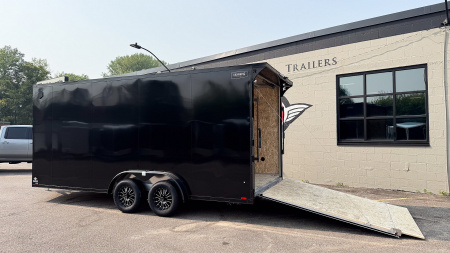 New 2025 Lightning 7.5X18 ENCLOSED CARGO - BLACK WITH BLACKOUT!