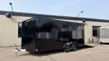 New 2025 Lightning 7.5X18 ENCLOSED CARGO - BLACK WITH BLACKOUT!