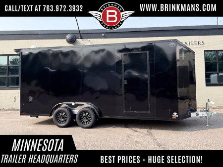 New 2025 Lightning 7.5X18 ENCLOSED CARGO - BLACK WITH BLACKOUT!