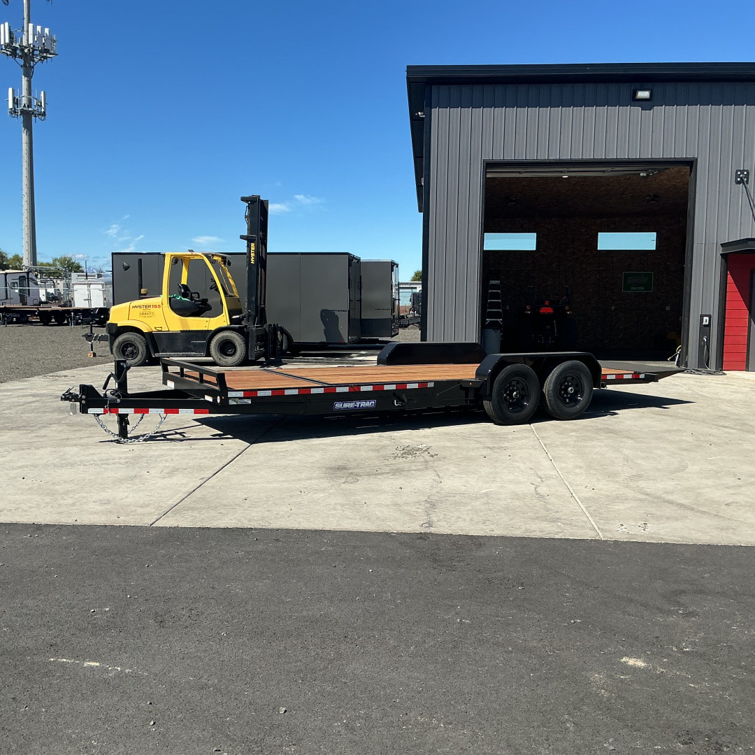 New 2025 Sure-Trac 7X22(18+4) Tandem Axle 14K Tilt Bed Equipment Trailer
