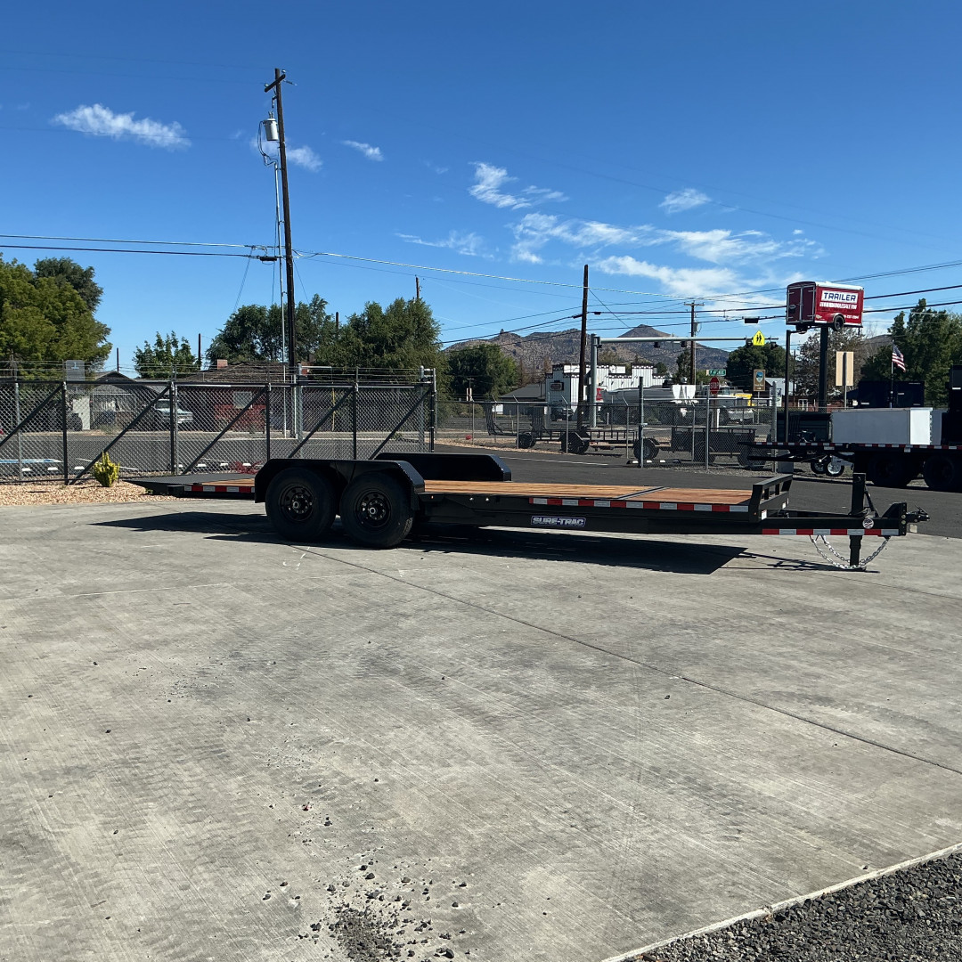 New 2025 Sure-Trac 7X22(18+4) Tandem Axle 14K Tilt Bed Equipment Trailer