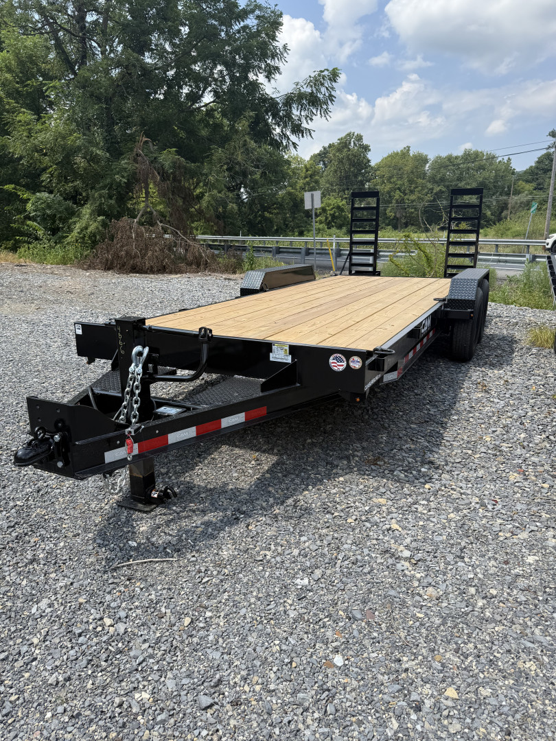New 2026 CAM 20' Equip. Trailer w/ Beavertail - 7K Axles - 14,000 GVWR - Toolbox