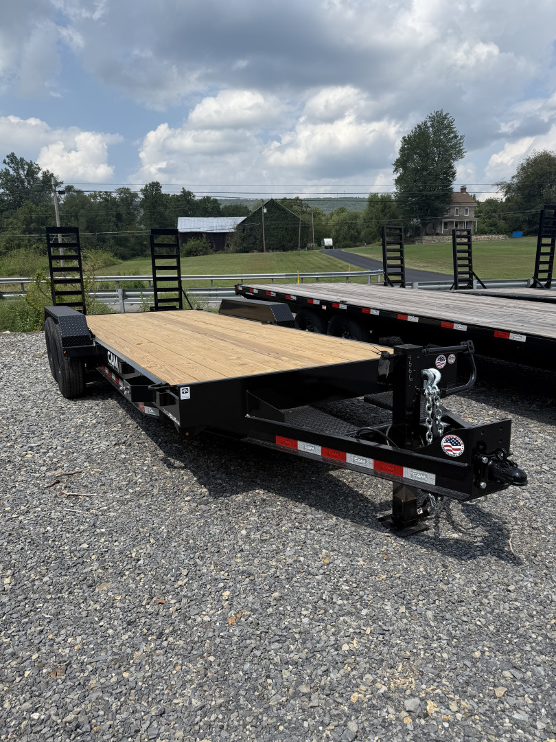 New 2026 CAM 20' Equip. Trailer w/ Beavertail - 7K Axles - 14,000 GVWR - Toolbox