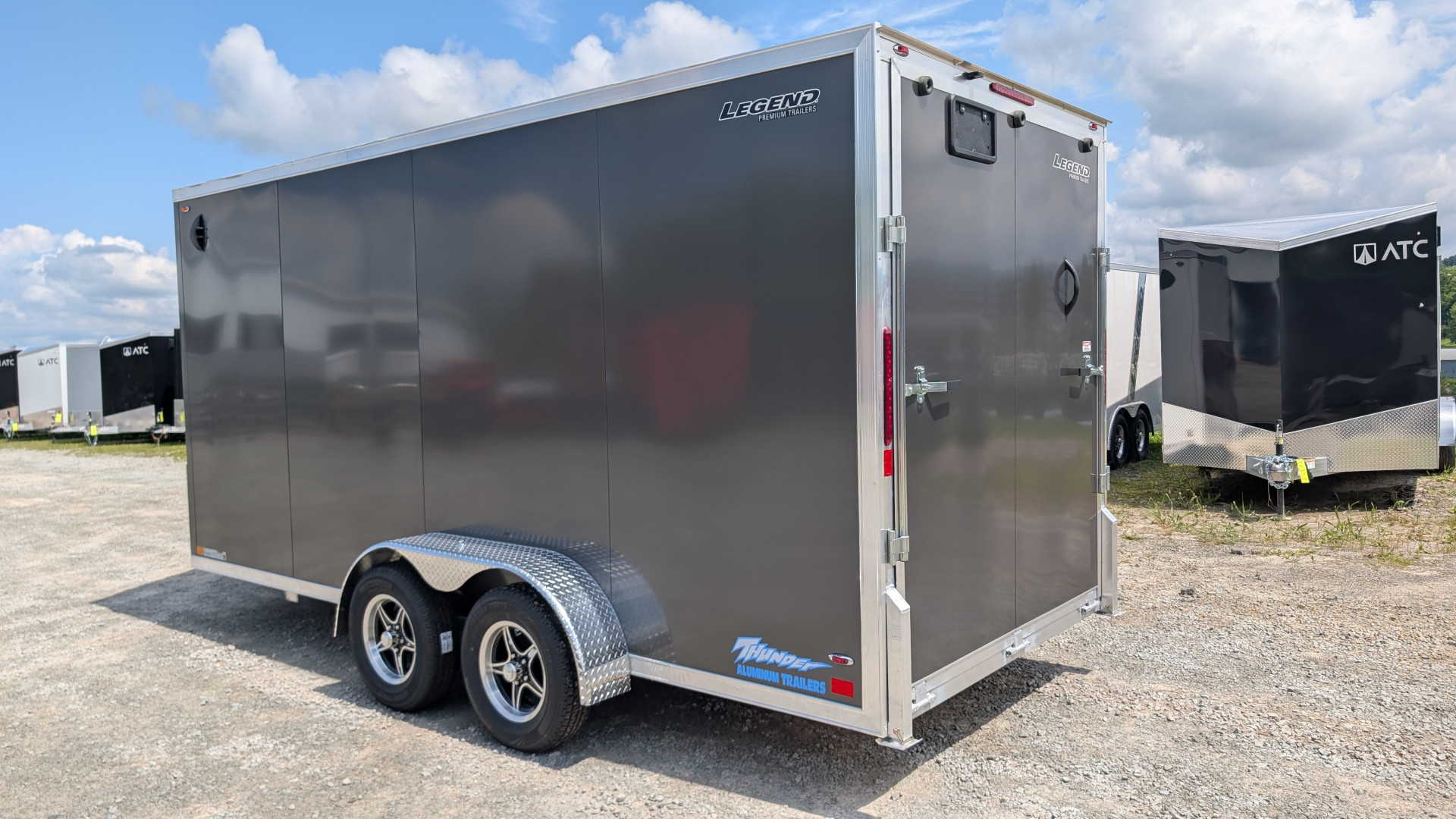 New 2026 Legend 7x16 + 2' V-Nose Aluminum Enclosed Cargo Trailer w/ Ramp Door