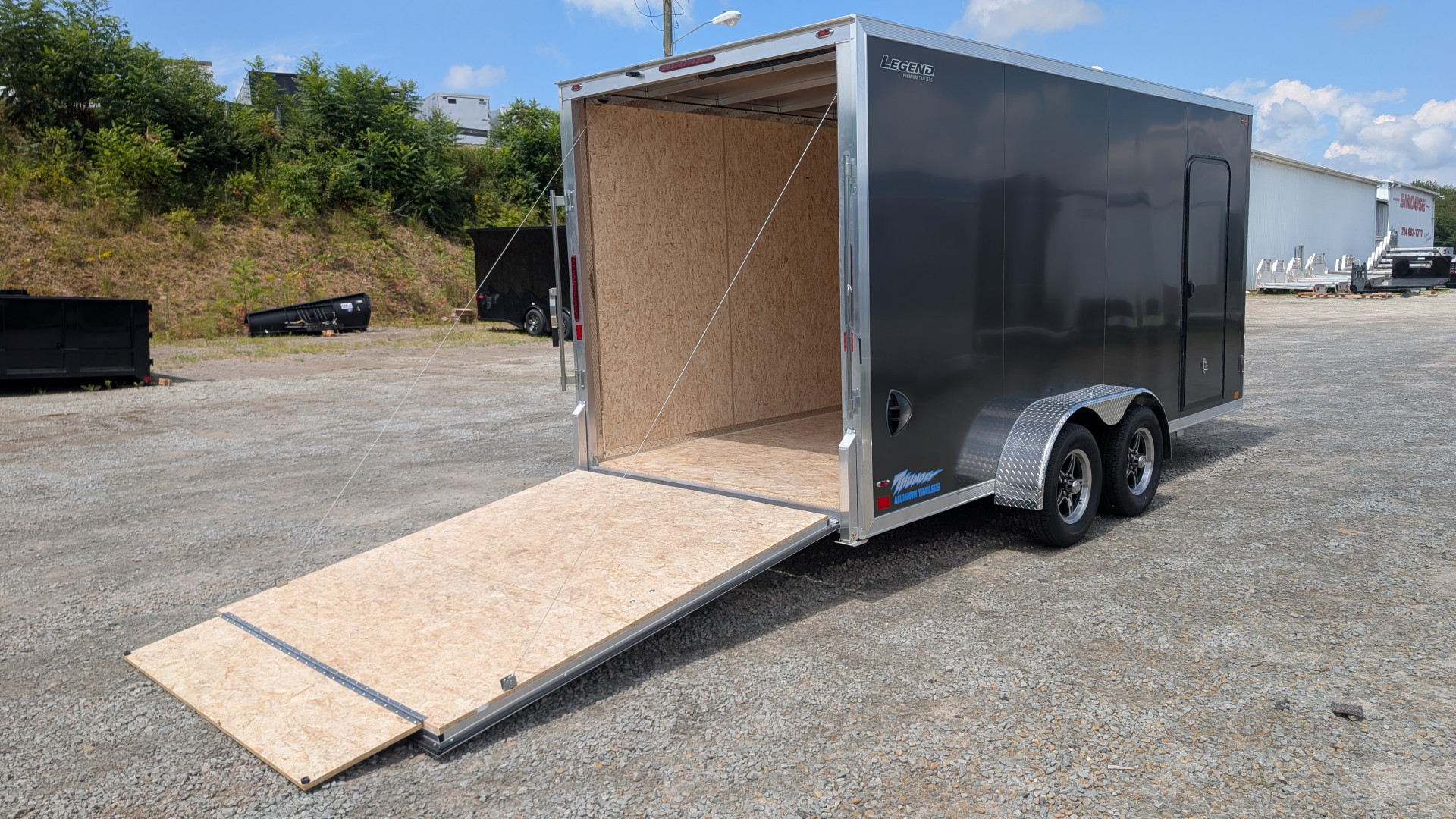 New 2026 Legend 7x16 + 2' V-Nose Aluminum Enclosed Cargo Trailer w/ Ramp Door