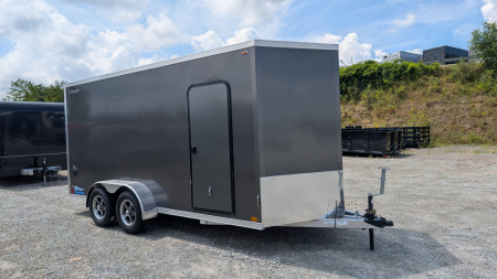 New 2026 Legend 7x16 + 2' V-Nose Aluminum Enclosed Cargo Trailer w/ Ramp Door