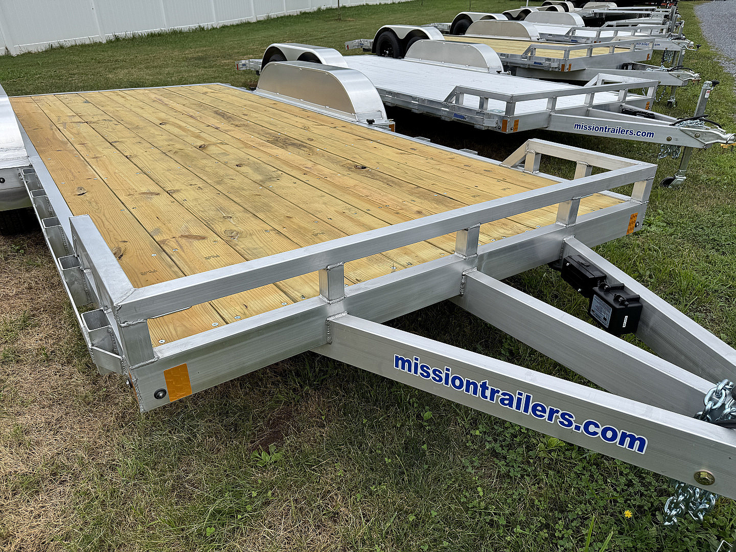 New 2026 Mission MOCH8X18W 18 Foot Wood Deck Car Hauler 7000 LB GVW