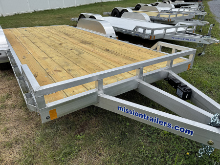 New 2026 Mission MOCH8X18W 18 Foot Wood Deck Car Hauler 7000 LB GVW