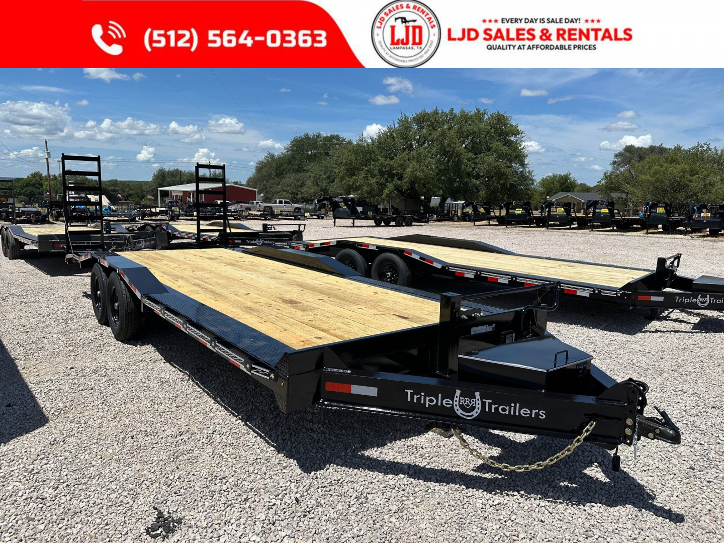 New 2025 Triple R - 102"x22' Drive Over Fender Equipment Trailer - Demo