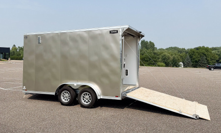 New Lightning 7.5x14 Aluminum Enclosed Trailer - Rear ramp door!