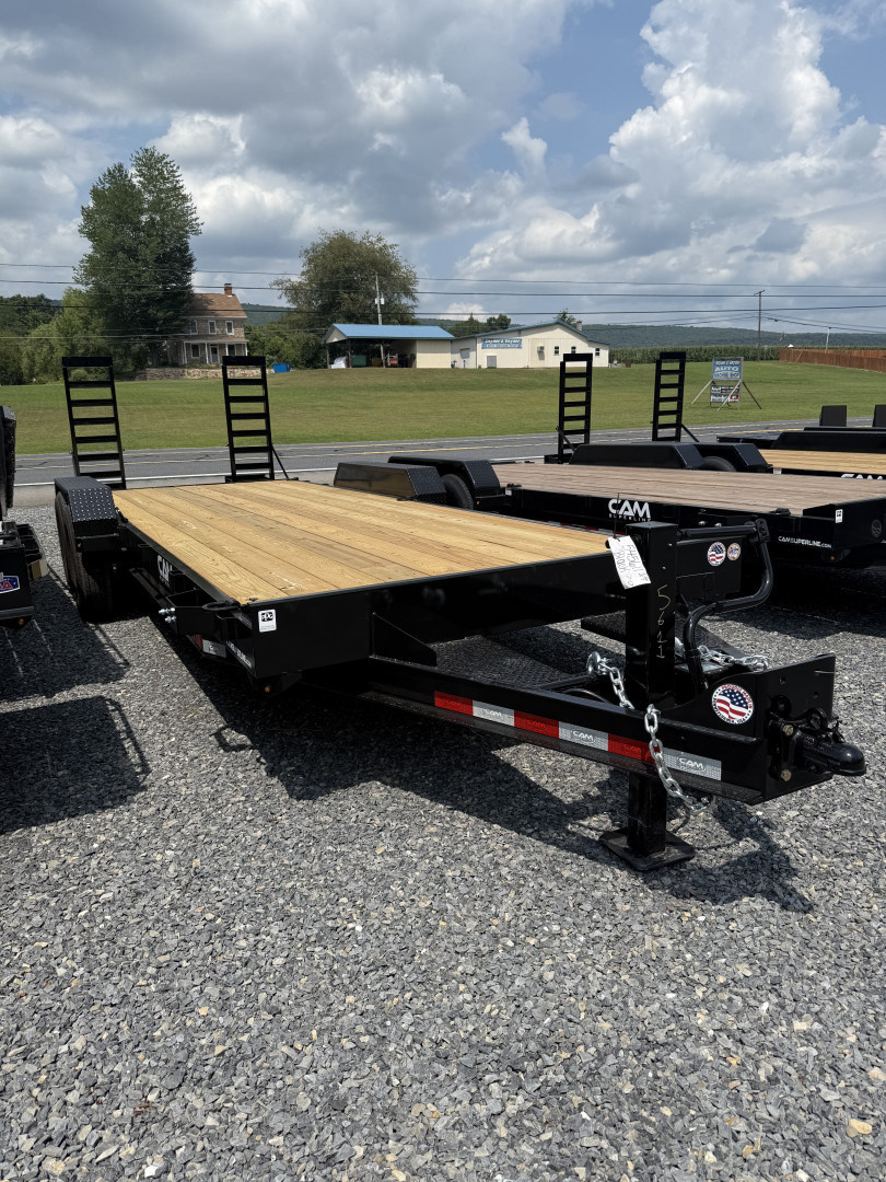 New 2026 CAM 22' Equip. Trailer w/ Beavertail - 7K Axles - 14,000 GVWR