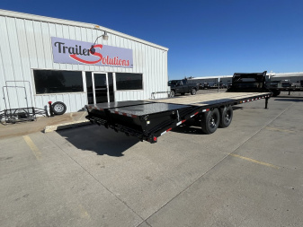 New 2026 PJ Trailers 28' X 102" Flatdeck 5' Dovetail With Monster Ramps Flatbed Trailer