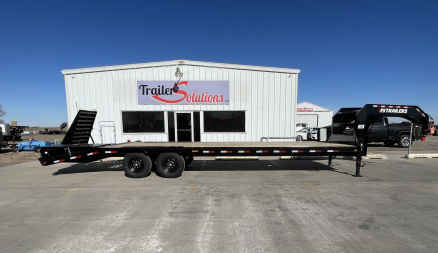 New 2026 PJ Trailers 28' X 102" Flatdeck 5' Dovetail With Monster Ramps Flatbed Trailer