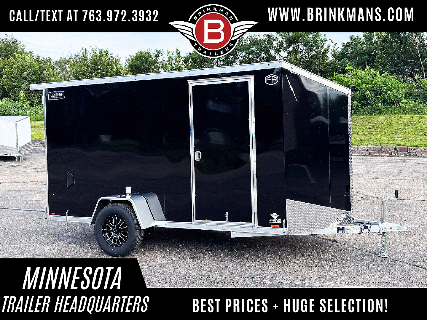 New Lightning 6x12 Enclosed Cargo Trailer - Double Doors!